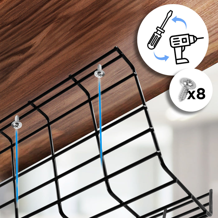 Duronic CMH1 organizzatore di cavi da scrivania| Nero lega d'acciaio dimensioni 40 x 15.5 x 17 cm| Stile moderno| Fornito con viti per una facile installazione |Sicuro ordinato conveniente estetico