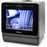 Lavastoviglie compatta Duronic DW5 BK con piatti all'interno e pannello di controllo con programmi di lavaggio.