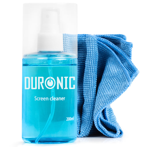 Duronic SCK101 Kit di pulizia - Flacone da 200ml con panno in microfibra - Detergente liquido PH neutro per monitor TV PC smartphone - Non lascia aloni o macchie