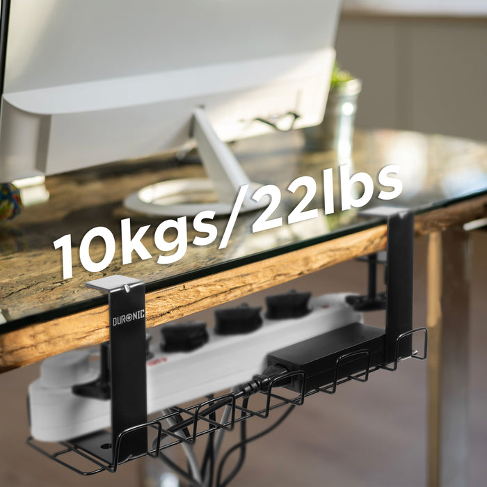 Duronic CMH2 supporto per cavi da scrivania| Nero lega d'acciaio dimensioni 40 x 16 x 17 cm |Stile moderno| Funzione di fissaggio a morsetto senza uso trapano|Sicuro ordinato conveniente estetico