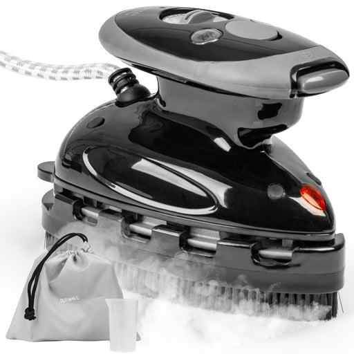 Duronic SI2 BK Mini Ferro da Stiro, Ferro da viaggio a vapore 375 W, Serbatoio 50ml, Steamer portatile con spazzola e borsello da viaggio, Ferro a vapore per lavori di cucito, quilting, Bianco (Copy)
