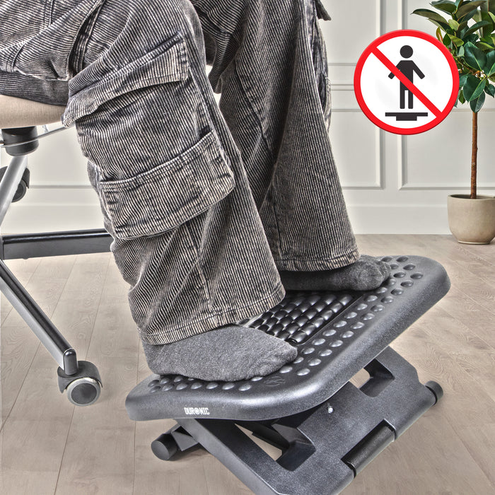 Duronic FT03 Poggiapiedi Ergonomico, Inclinazione e Altezza Regolabili, Portatile con Rulli Massaggianti. Ideale per Ufficio, Casa, Studenti, Giocatori. Combatte Stanchezza e Stress