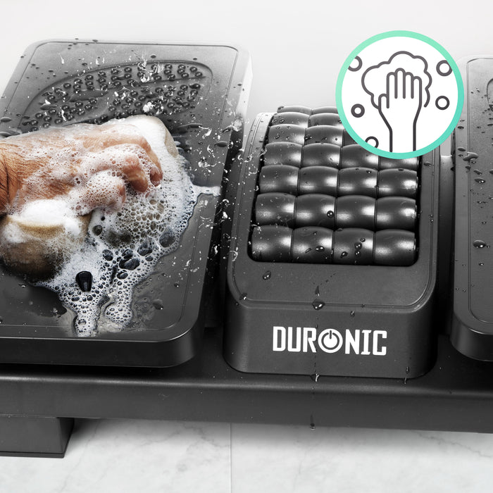 Duronic FT04 Poggiapiedi ergonomico: Inclinazione e altezza regolabili, rulli massaggianti - Allevia il dolore ai piedi, la fatica e lo stress per l'ufficio, la casa e gli studenti