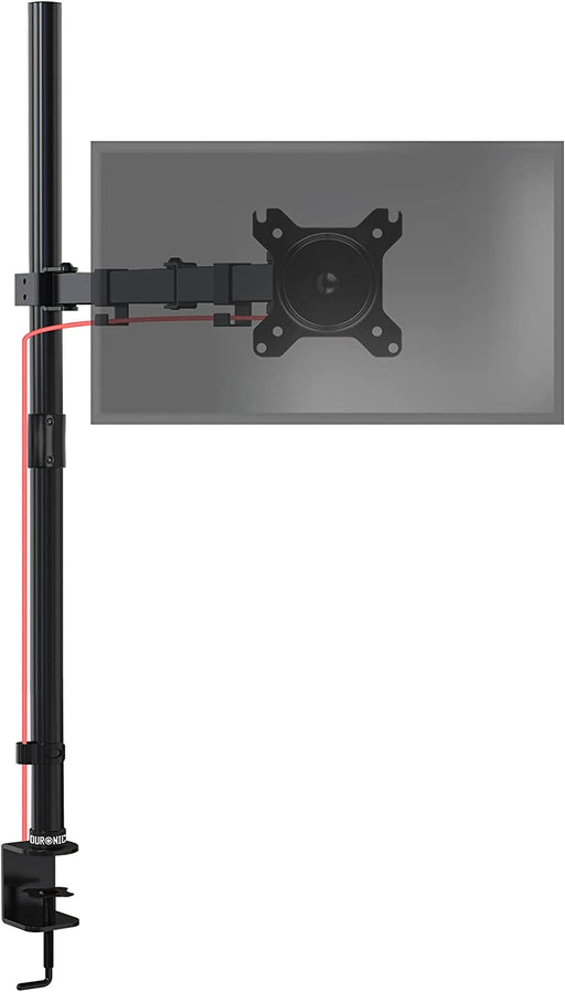 Duronic DMT151X3 BK Supporto da scrivania per monitor 1332 | 8 kg con braccio estensore | Altezza regolabile | Inclinazione -15°/+15°, rotazione 180°, rotazione 360°| VESA 75/100