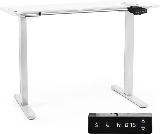 Duronic TM12 WE Telaio per scrivania elettrico - Altezza regolabile 71 - 116 cm - Postazione di lavoro ergonomica  Funzione memoria - 2 Livelli - Meccanismo singolo di sollevamento - Bianco