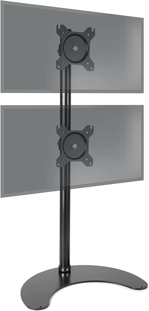 Duronic DM15D2V2 Doppio supporto monitor | Supporto da scrivania verticale con base d’appoggio | Per 2 schermi LCD LED 13”-32” | Altezza regolabile | Capacità 8 kg | Inclinazione -15 ° / + 15 °, rotazione 360 ° | VESA 75/100