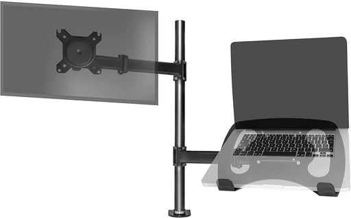 Duronic DM25L1X1 Supporto monitor da scrivania con morsetto e piattaforma per PC portatile  Braccio porta monitor Inclinabile ed orientabile - Compatibile con schermi TV per VESA standard