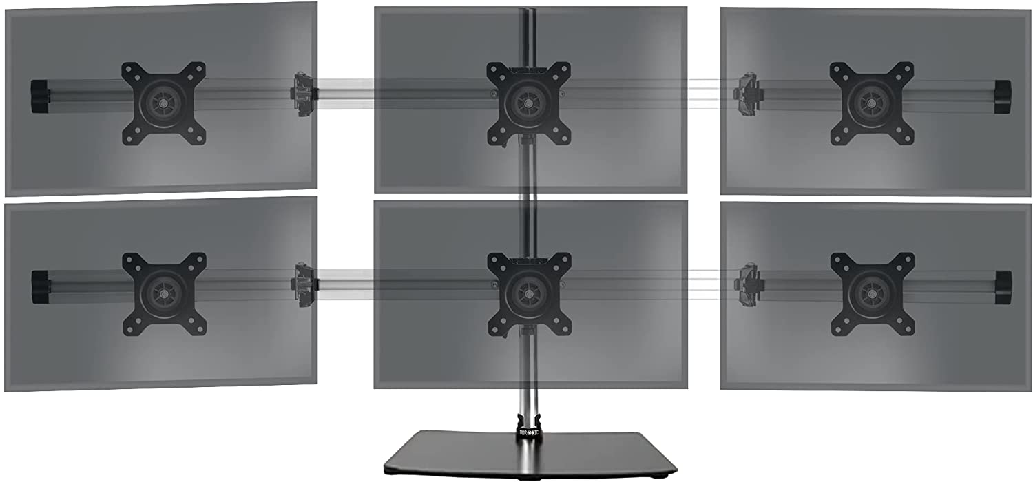 Duronic DM756 Supporto per 6 monitor - Base in acciaio per schermi fino a 24