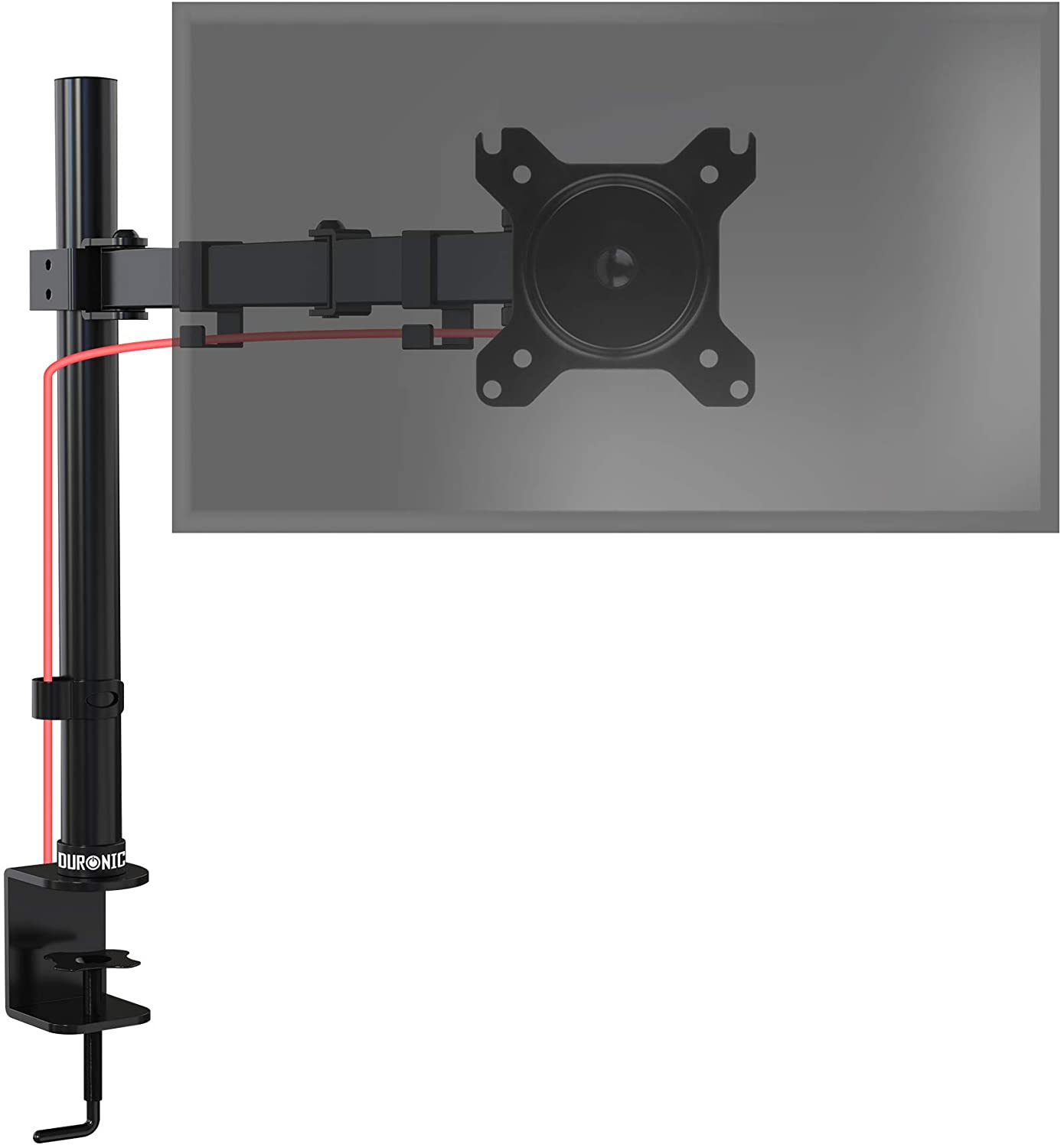 Duronic DM151X3 BK Supporto da scrivania per monitor 1332 | 8 kg con braccio estensore | Altezza regolabile | Inclinazione -15°/+15°, rotazione 180°, rotazione 360°| VESA 75/100