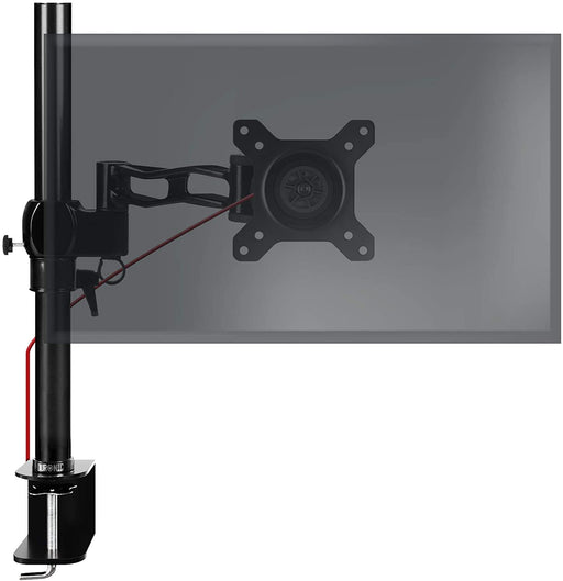 Duronic DM351X2 BK Braccio per un monitor da 13 a 27 pollici | Supporto per schermo singolo | Inclinazione e altezza regolabile | VESA 75 100 | Supporto monitor PC ergonomico con morsetto