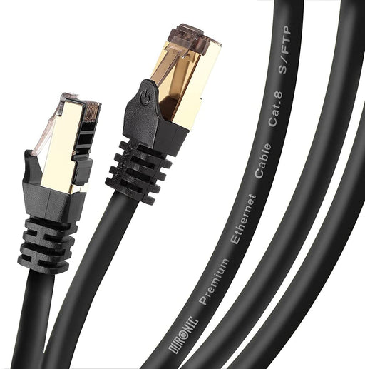 Duronic CAT8 BK 15 m | Cavo di Rete ethernet schermato S/FTP Nero | Cavo ethernet Patch superveloce | Supporta fino a 2 GHz / 2000 MHz | Connettori RJ45 | Trasmissione dati 40 gigabit