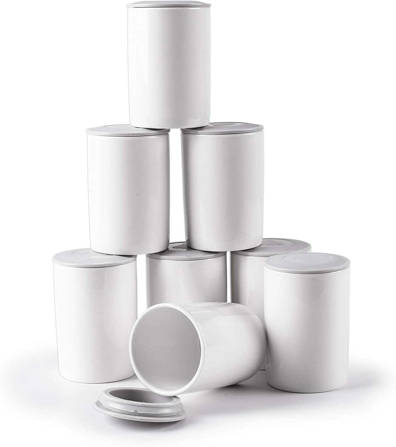 Duronic P8YM2 Vasetti di ricambio  Set di 8 vasetti in ceramica  Compatibile con le yogurtiere Duronic YM1 e YM2  Otto vasetti da 125 ml per monoporzioni