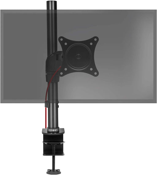 Duronic DM451X1 BK Braccio per un monitor da 15 a 27 pollici | Supporto per schermo singolo | Inclinazione e altezza regolabile | VESA 75 100 | Supporto monitor PC ergonomico con morsetto