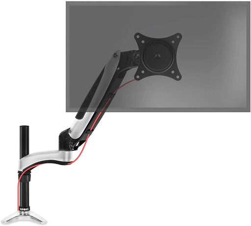 Duronic DM651X2 Supporto Monitor – Supporto per 1 Monitor Fino a 27” - VESA 75/100 - Portata 8 kg - Regolabile in Altezza - Inclinabile -90° +85° - Rotabile di 360°