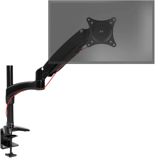 Duronic DM551X2 BK Braccio per un monitor da 15 a 27 pollici | Supporto per schermo singolo | Inclinabile e altezza facilmente regolabile | VESA 75 100 | Supporto monitor PC ergonomico con morsetto