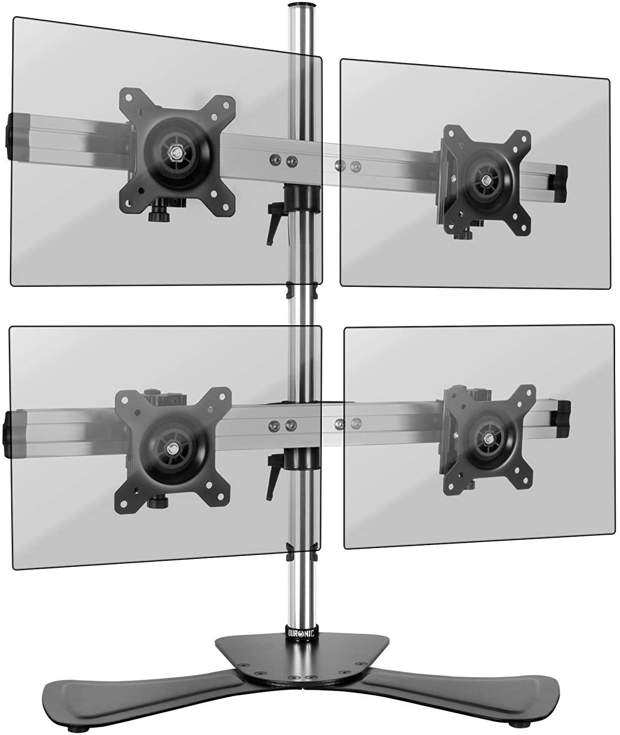 Duronic DM754 Supporto per 4 monitor - Base in acciaio per schermi fino a 24