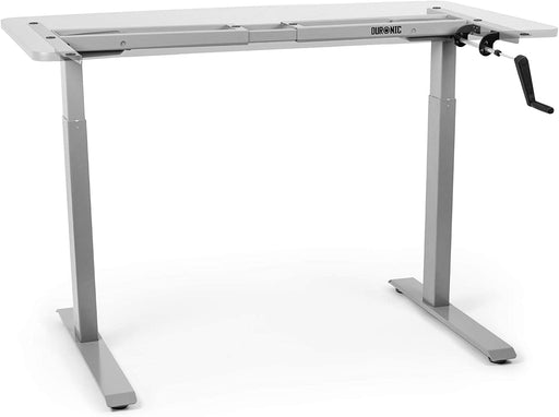 Duronic TM00 GY Telaio per scrivania - Altezza regolabile 71 - 116 cm manuale - Postazione di lavoro ergonomica - 2 Livelli - Robusta e personalizzabile  Argento