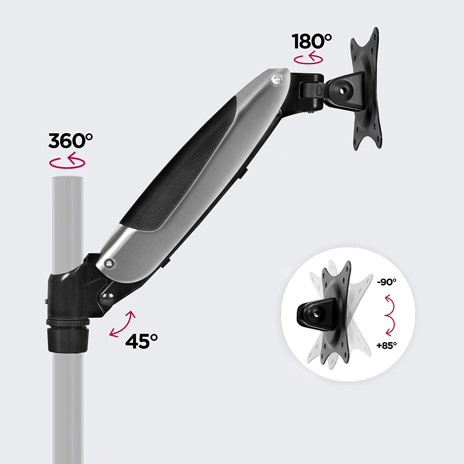 Duronic DML6S1 Braccio aggiuntivo  Compatibile con supporti monitor DM65  Braccio con molla a gas  Consente laggiunta di un monitor o di un accessorio  Regolazione dellaltezza
