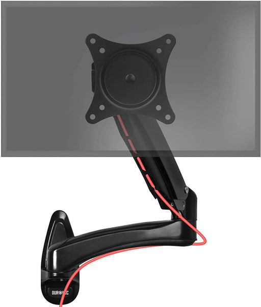 Duronic DM55W1X2 Supporto monitor da parete | Per schermi da 15 a 27 pollici | Inclinazione regolabile | Capacità 7,8kg |VESA 70 100 | Supporto ergonomico murale | Con ganci gestione cavi | Universale