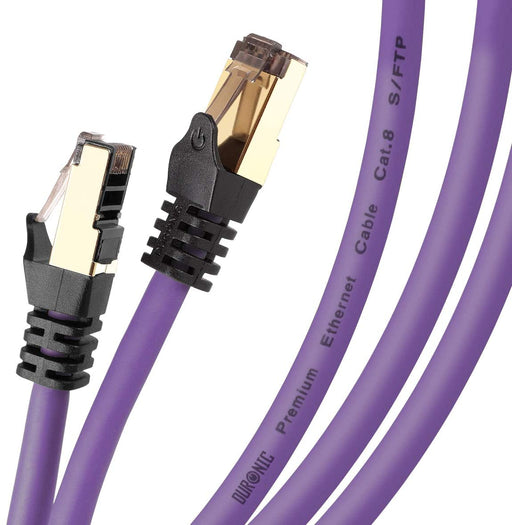 Duronic CAT8 PE Viola 10 m | Cavo di Rete ethernet schermato S/FTP | Cavo ethernet Patch superveloce | Supporta fino a 2 GHz / 2000 MHz | Connettori RJ45 | Trasmissione dati 40 gigabit