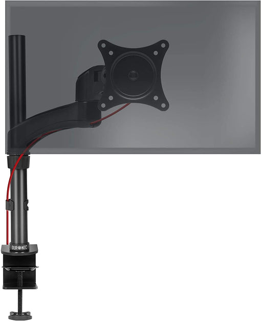 Duronic DM451X2 BK Braccio per un monitor da 15 a 27 pollici | Supporto per schermo singolo | Inclinazione e altezza regolabile | VESA 75 100 | Supporto monitor PC ergonomico con morsetto