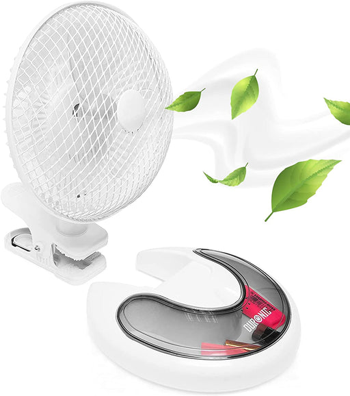 Duronic FN15 Mini ventilatore da tavolo 2 Velocità 15 W e diametro 20 cm | Ventilatore personale con clip portaoggetti e fissaggio a muro3 pale | Ultra silenzioso per casa ufficio scrivania e letto
