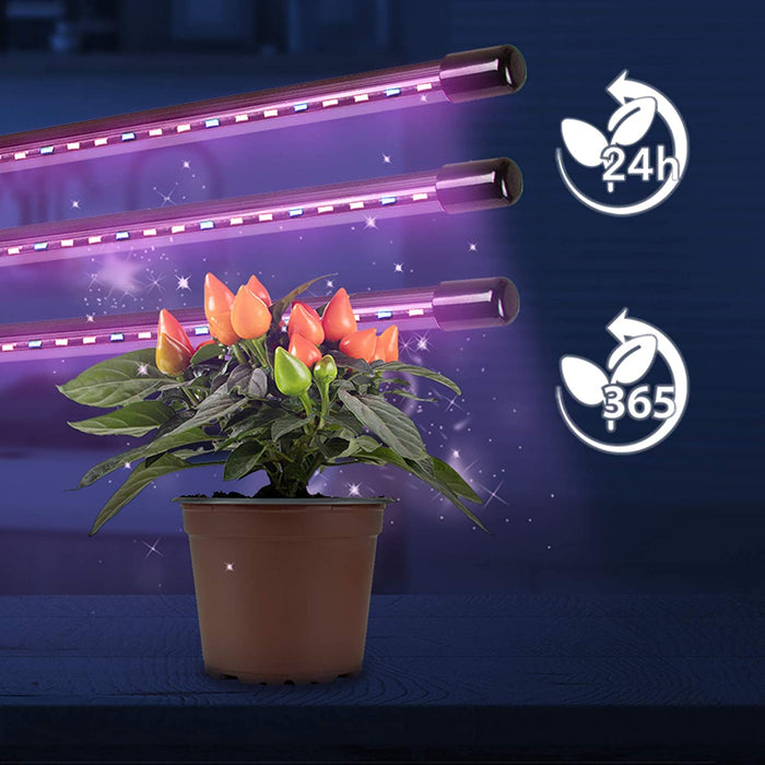 Duronic GLC36 Lampada per piante | 54 lampadine LED rosso e blu a spettro completo 60 W | 3 modalità | 3teste | Lampada per coltivazione indoor pieghevole | 6 livelli di luminosità