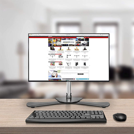 Duronic DM751 Supporto per 1 monitor - Base in acciaio per schermi fino a 24" - Altezza regolabile - Guida in alluminio per schermi fino a 8 kg - Inclinazione +/-15° - Rotazione schermi 360°