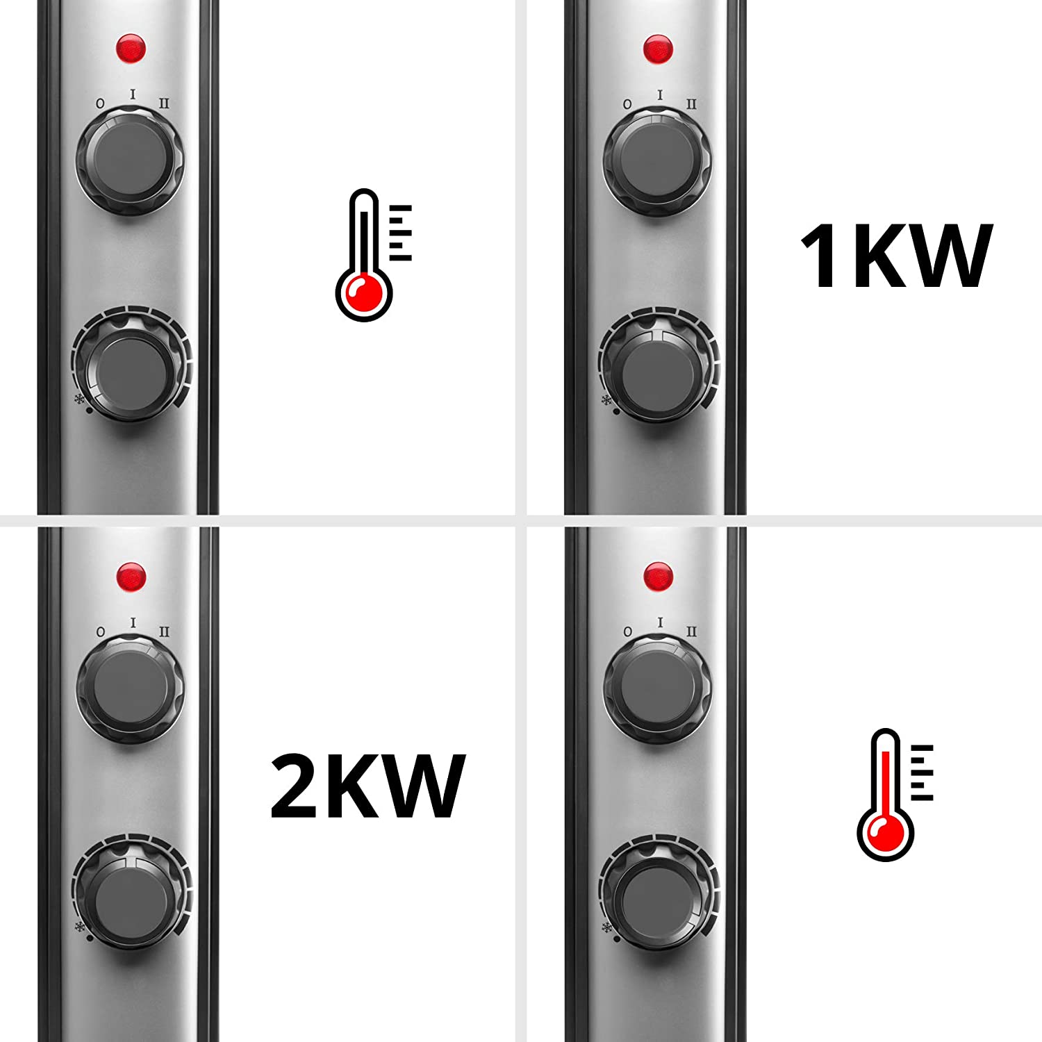 Duronic HV220 BK Stufa elettrica con pannelli in mica 2000 W  Termoconvettore con termostato integrato  2 funzioni di riscaldamento - Riscaldatore Micatermico a basso consumo - Riscaldamento rapido