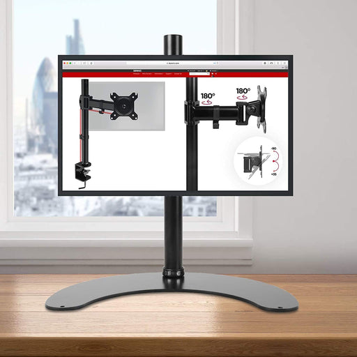 Duronic DM15D1 Supporto monitor singolo | Supporto Monitor da tavolo | Per uno schermo LCD LED da 13”-32” | Altezza regolabile | Capacità 8 kg | Inclinazione -15 ° / + 15 °, rotazione 180 °, rotazione 360 ° | VESA 75/100