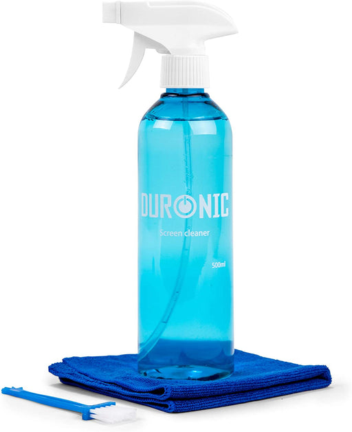 Duronic SCK103 Kit di pulizia - Flacone da 500ml con panno in microfibra e pennello - Detergente liquido PH neutro per monitor TV PC LCD smartphone - Non lascia aloni o macchie