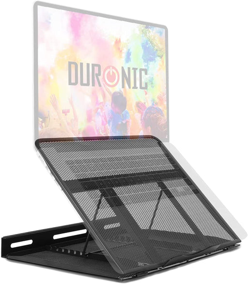 Duronic DM074 Supporto monitor in acciaio | Supporto da tavolo regolabile 9 impostazioni | Capacità 10 kg | Dimensioni 37cm x 24 cm | Piattaforma per monitor, laptop, smartphone, libri e spartiti