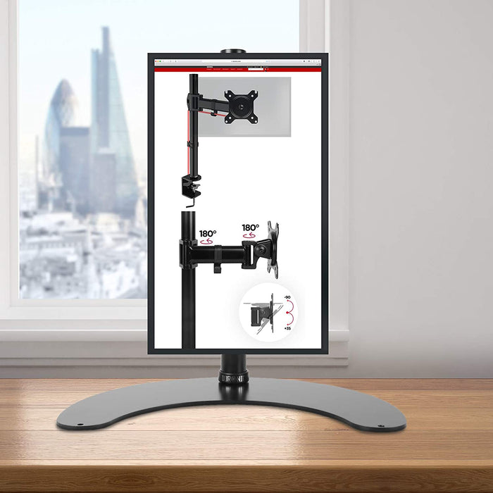 Duronic DM15D1 Supporto monitor singolo | Supporto Monitor da tavolo | Per uno schermo LCD LED da 13”-32” | Altezza regolabile | Capacità 8 kg | Inclinazione -15 ° / + 15 °, rotazione 180 °, rotazione 360 ° | VESA 75/100