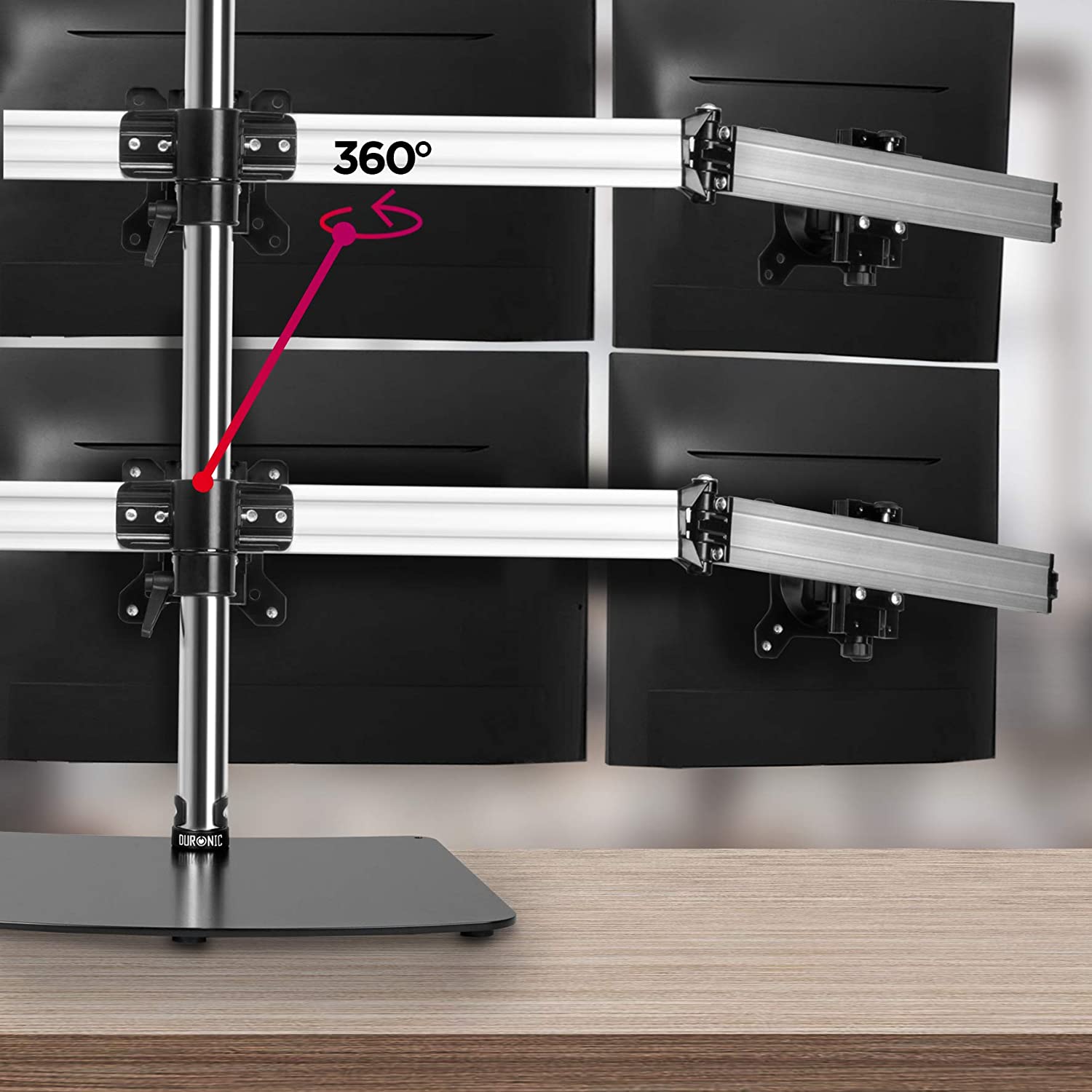 Duronic DM756 Supporto per 6 monitor - Base in acciaio per schermi fino a 24