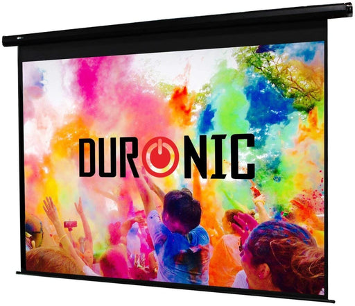 Duronic EPS115 /169 Schermo di proiezione 115” formato 16:9 / 254.5 X 143 cm telo proiettore motorizzata a sviluppo elettrico Fissaggio a muro o a soffitto Full HD 3D 4K - Home cinema home theater ufficio