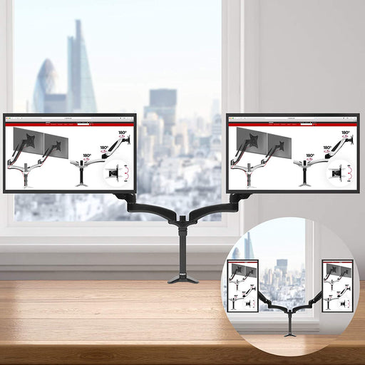 Duronic DM25L1X1 Supporto monitor da scrivania con morsetto e piattaforma  per PC portatile – Braccio porta monitor Inclinabile ed orientabile