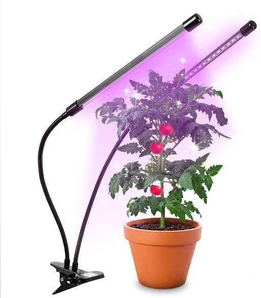 Duronic GLC24 Lampada per piante | 36 lampadine LED rosso e blu a spettro completo 40 W | 3 modalità | 2 teste | Lampada per coltivazione indoor pieghevole | 6 livelli di luminosità