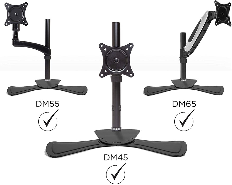 Duronic DM75 Supporto su base per Supporti monitor - Compatibile con la gamma Duronic DM15 DM25 DM35 DM453 - Base per supporto monitor per scrivania - Soluzione alternativa al morsetto - Acciaio