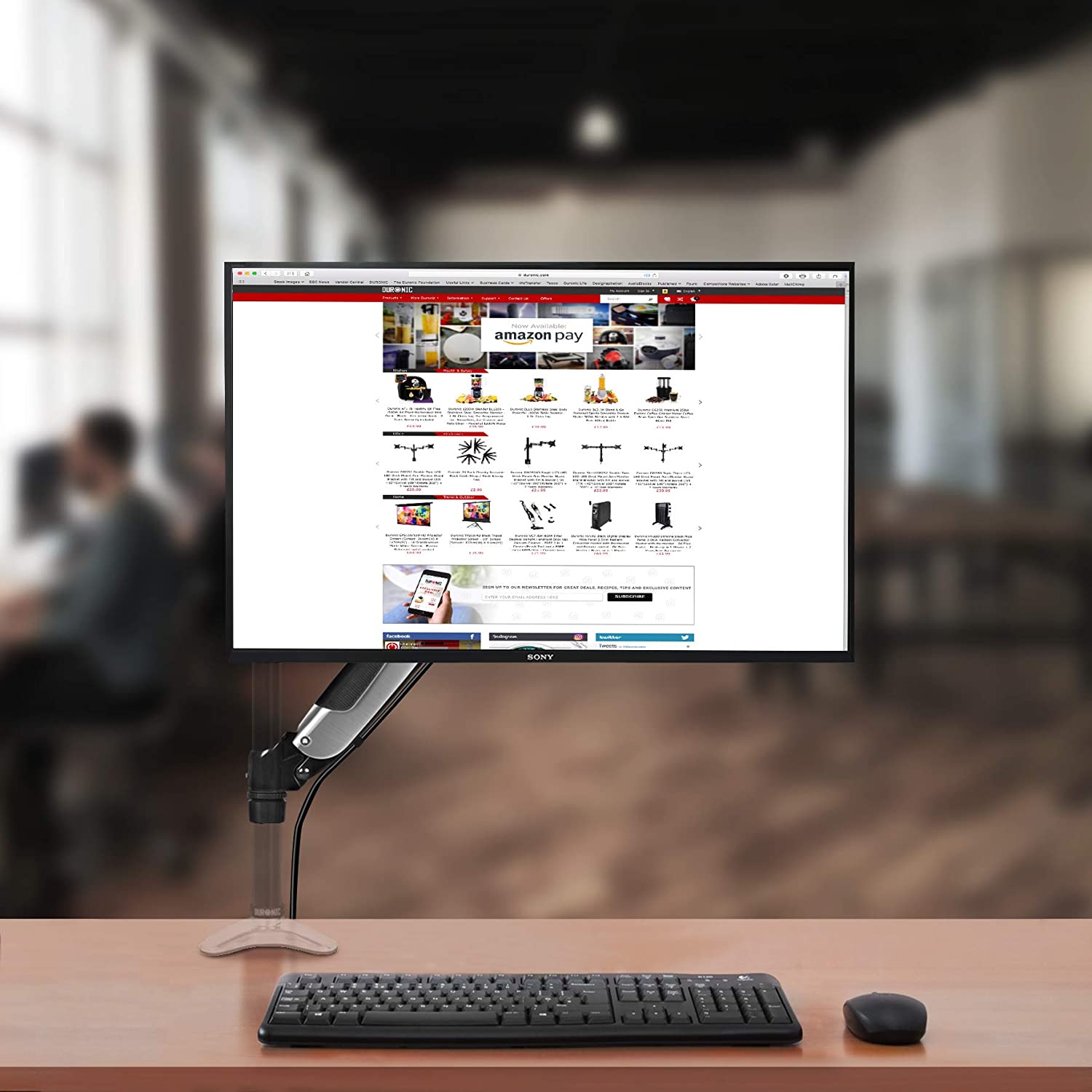 Duronic DML6S1 Braccio aggiuntivo  Compatibile con supporti monitor DM65  Braccio con molla a gas  Consente laggiunta di un monitor o di un accessorio  Regolazione dellaltezza