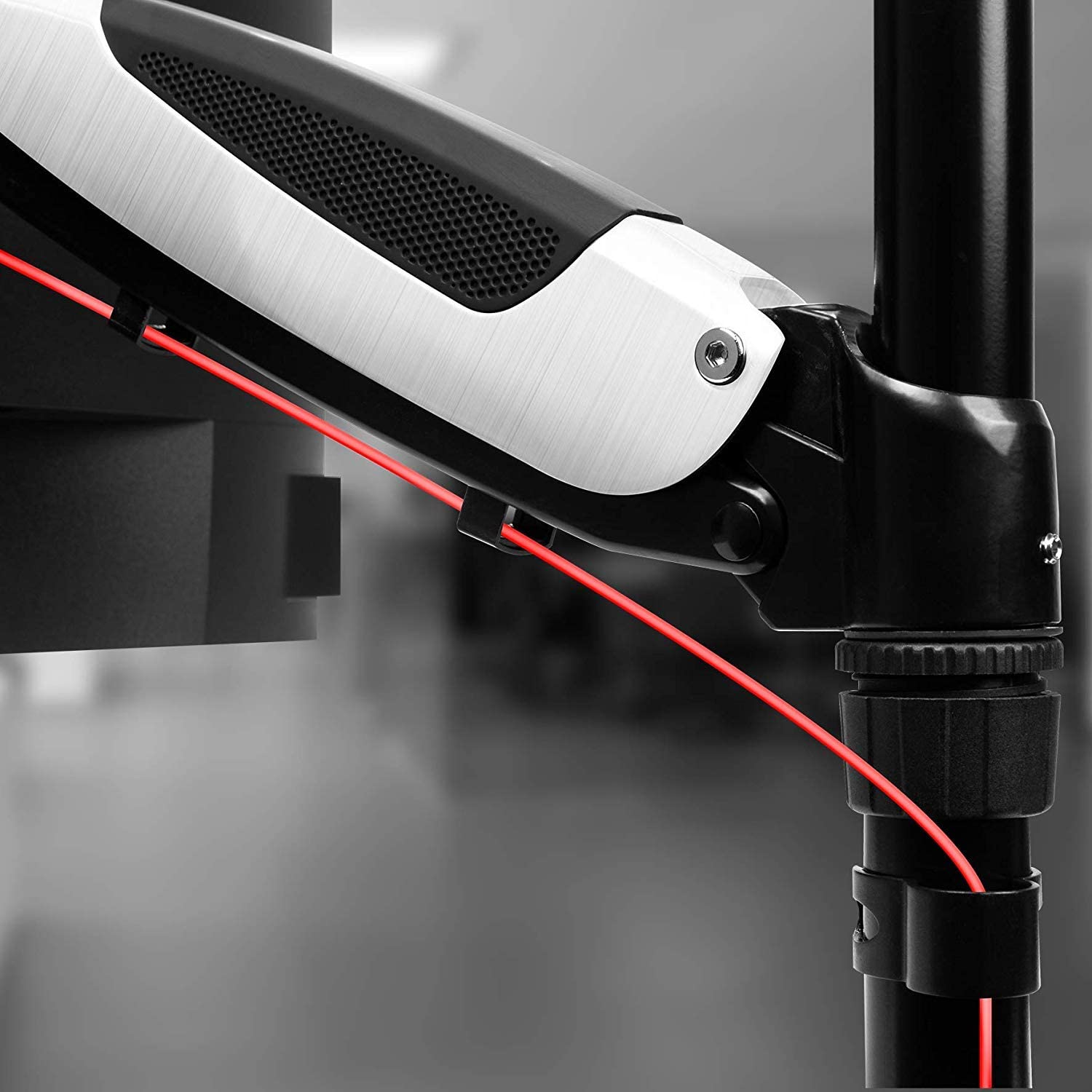 Duronic DM651X1 BK Braccio per un monitor da 15 a 27 pollici | Supporto per schermo singolo | Inclinazione e altezza regolabile | VESA 75 100 | Supporto monitor con tensione gas per PC | Con morsetto