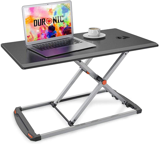 Duronic DM05D11 BK Postazione Lavoro  Altezza regolabile 5-40cm - Ampia Piattaforma 74-43cm - Portata 8kg  Scrivania ergonomica per Lavorare in Piedi con Supporto per Tastiera