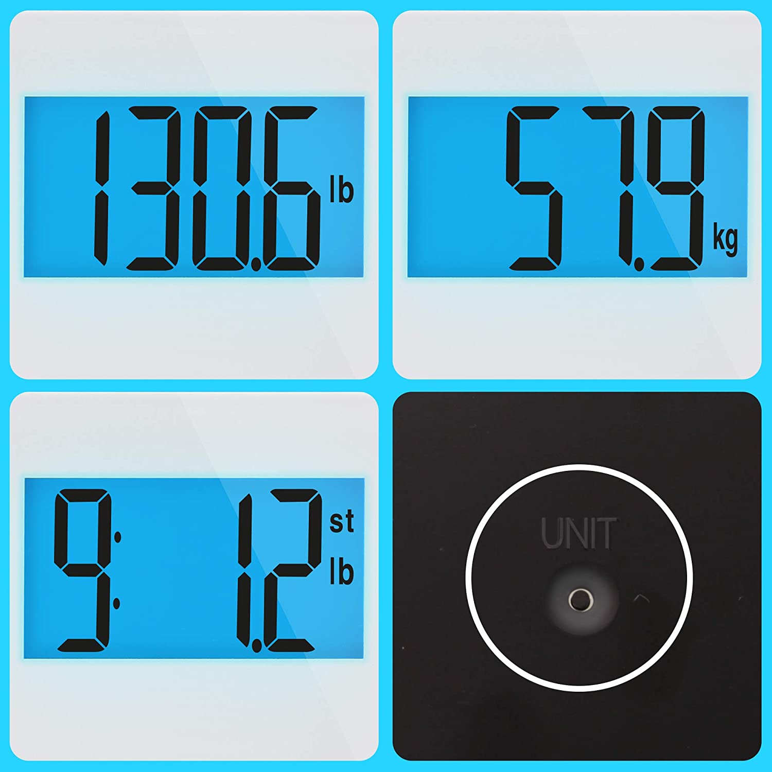 Duronic BS403 Bilancia pesapersone digitale | Capacità fino a 180 kg | Display LCD grande retroilluminato | Design in vetro | Bilancia ad alta precisione con tecnologia Step-on