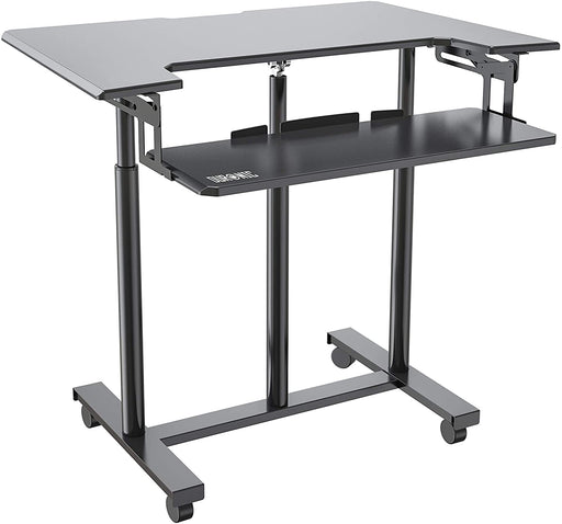 Duronic DM03ST1 BK Postazione di Lavoro  Postazione di Lavoro Portatile - Per Monitor e Notebook con Supporto per Tastiera  Altezza Regolabile 77 - 119.5 cm  Compatibile con Supporti monito Duronic