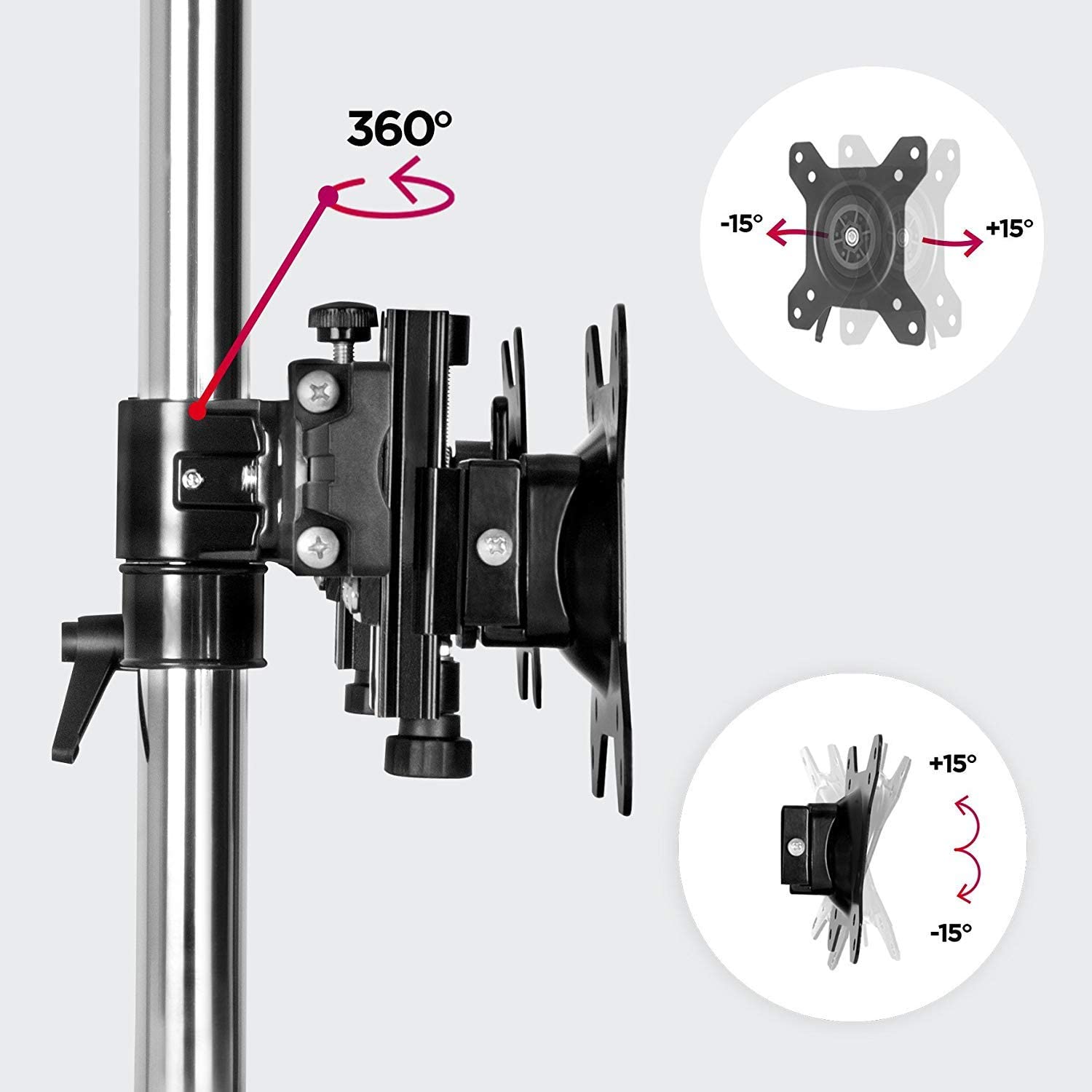 Duronic DM754 Supporto per 4 monitor - Base in acciaio per schermi fino a 24