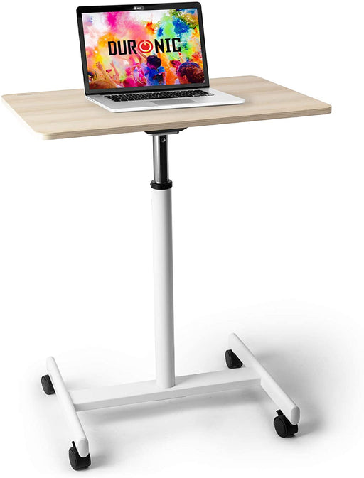 Duronic WPS67 Supporto per proiettore e scrivania ergonomica | Altezza regolabile con maniglia | Piattaforma 70x48 cm | Capacità 30 kg | Tavolo multiuso su ruote | Scrivania portatile per laptop