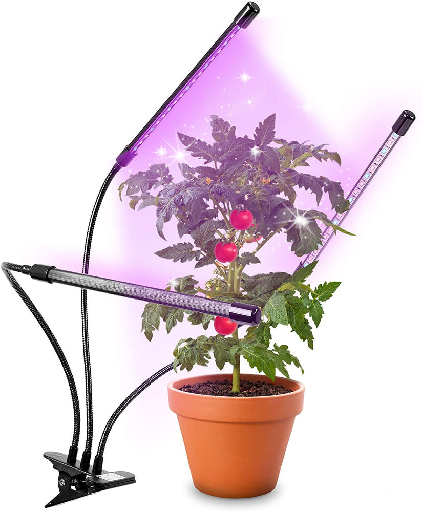 Duronic GLC36 Lampada per piante | 54 lampadine LED rosso e blu a spettro completo 60 W | 3 modalità | 3teste | Lampada per coltivazione indoor pieghevole | 6 livelli di luminosità