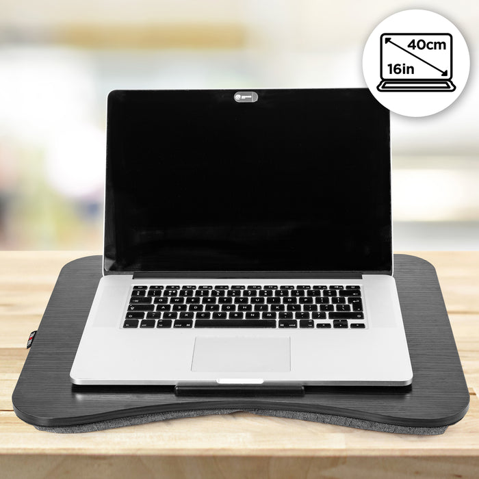 Duronic DML432 Supporto Laptop con imbottitura | Piattaforma Tablet con cuscino e maniglia integrata | Scrivania portatile | Vassoio ergonomico per letto, divano e auto