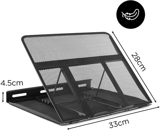 Duronic DM074 Supporto monitor in acciaio | Supporto da tavolo regolabile 9 impostazioni | Capacità 10 kg | Dimensioni 37cm x 24 cm | Piattaforma per monitor, laptop, smartphone, libri e spartiti