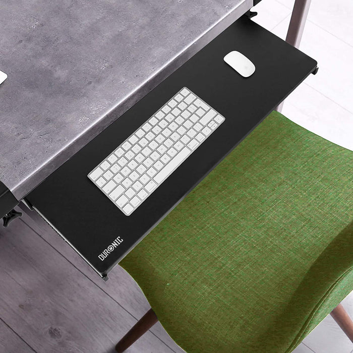 Duronic DKTPX2 Piattaforma per tastiera | Vassoio per tastiera e mouse | Supporto per tastiera con morsetto| Soluzione ergonomica per scrivania e postazione da lavoro | Vassoio estraibile