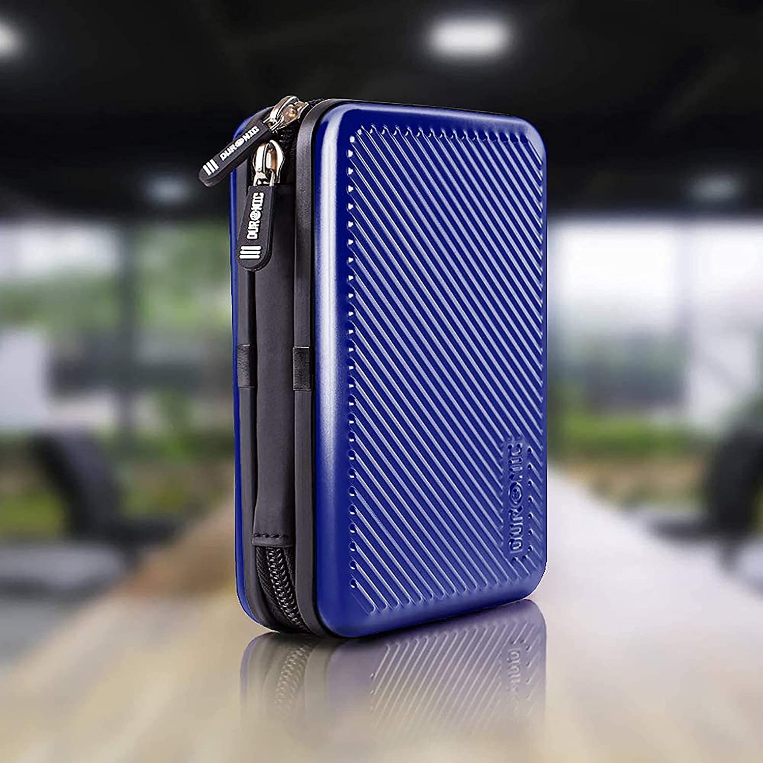 Duronic HDC3 BE Custodia rigida protettiva per disco rigido GPS carica batteria portatile | Borsa per dischi rigidi esterni 11 x 16 cm | Blu | Alluminio antiurto | Leggero e Compatto